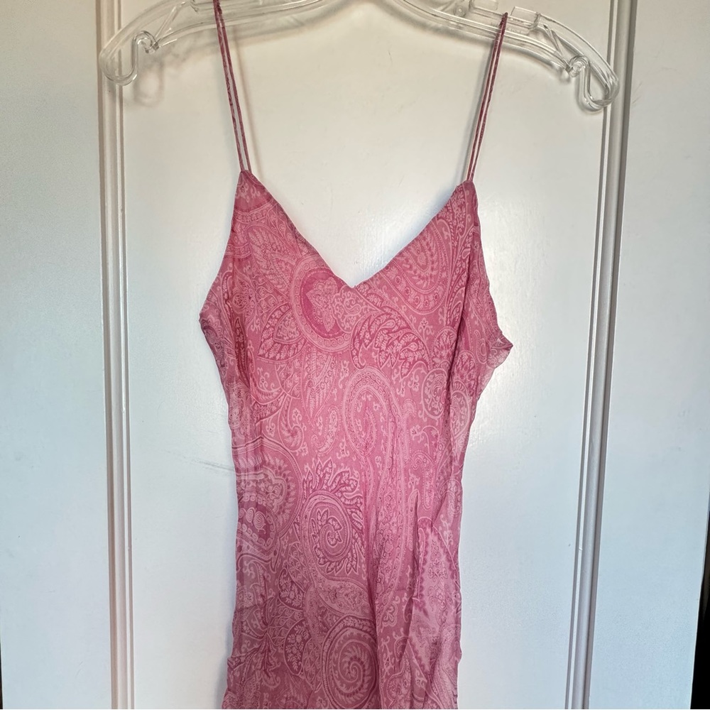 Etro Pink Paisley Sheer Silk Long Dress - Picture 2 of 11